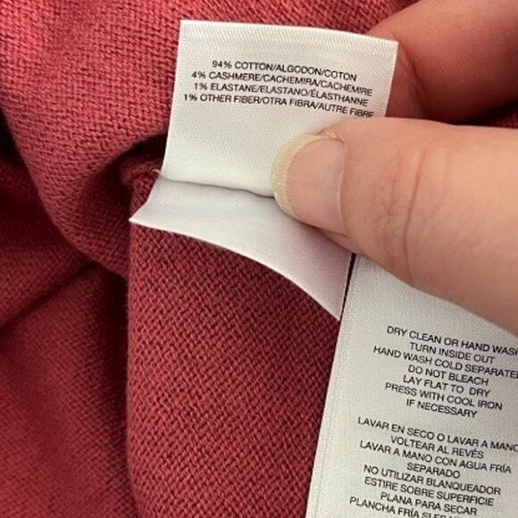 Anne Klein Autumn Rose cotton cashmere sweater Large NWT - Picture 4 of 6